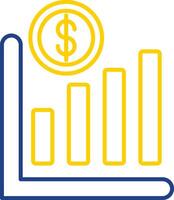 Line Chart Line Two Color Icon vector