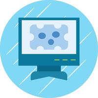 Asteroid Flat Blue Circle Icon vector