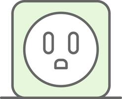 Power Socket Fillay Icon vector