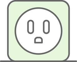 Power Socket Fillay Icon vector