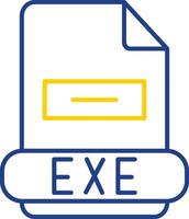 Exe Line Two Color Icon vector