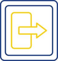 Log Out Line Two Color Icon vector