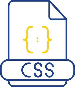 css línea icono de dos colores vector