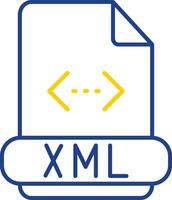 Xml Line Two Color Icon vector