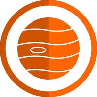 Planet Glyph Orange Circle Icon vector