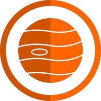 Planet Glyph Orange Circle Icon vector