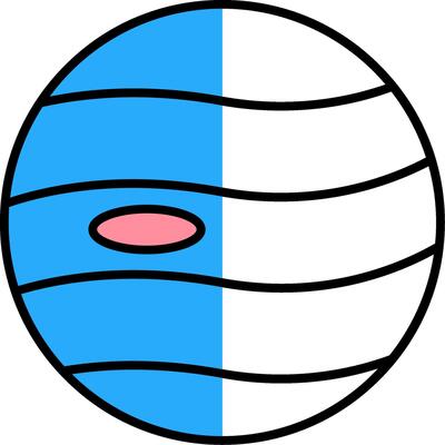 Planet Filled Half Cut Icon