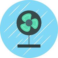 ventilador plano azul circulo icono vector