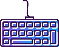 teclado degradado lleno icono vector