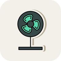 Fan Line Filled White Shadow Icon vector