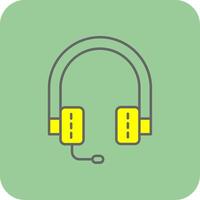 Headphones Filled Yellow Icon vector