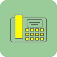 Telephone Filled Yellow Icon vector