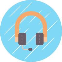 Headphones Flat Blue Circle Icon vector