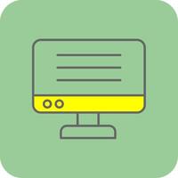 Monitor Filled Yellow Icon vector