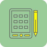 Drawing Tablet Filled Yellow Icon vector