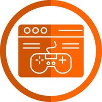 game Glyph Orange Circle Icon vector