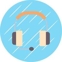 Headphones Flat Blue Circle Icon vector