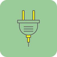 Power Plug Filled Yellow Icon vector