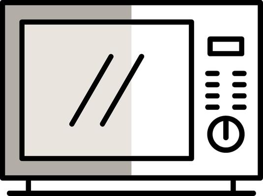 Microwave Filled Half Cut Icon