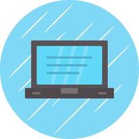 Laptop Flat Blue Circle Icon vector