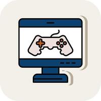 Game Line Filled White Shadow Icon vector