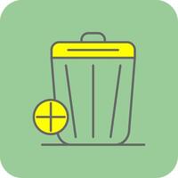 basura lleno amarillo icono vector