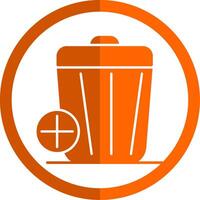 Trash Glyph Orange Circle Icon vector