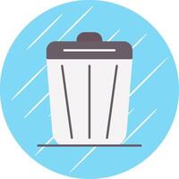 basura plano azul circulo icono vector