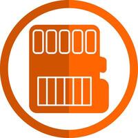 Memory Card Glyph Orange Circle Icon vector