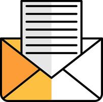 Envelope Filled Half Cut Icon vector