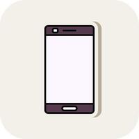 Mobile phone Line Filled White Shadow Icon vector