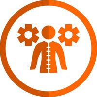 Business People Glyph Orange Circle Icon vector