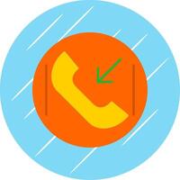 Incoming Call Flat Blue Circle Icon vector