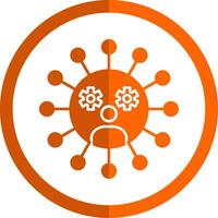 Social Network Glyph Orange Circle Icon vector