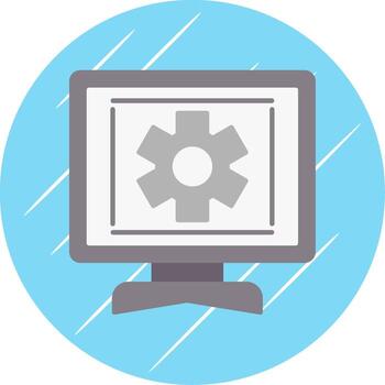 Process Flat Blue Circle Icon vector