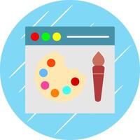 Paint Flat Blue Circle Icon vector