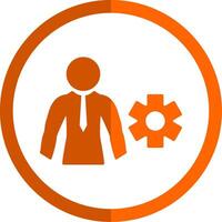 Businessman Glyph Orange Circle Icon vector