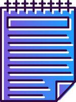 Note Gradient Filled Icon vector
