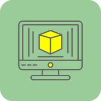 3d Modeling Filled Yellow Icon vector