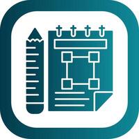 Sketchbook Glyph Gradient Round Corner Icon vector