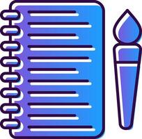 Sketchbook Gradient Filled Icon vector