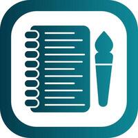 Sketchbook Glyph Gradient Round Corner Icon vector