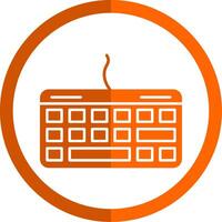 keyboard Glyph Orange Circle Icon vector