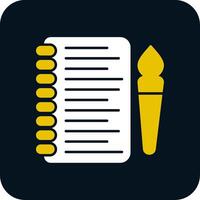 Sketchbook Glyph Two Color Icon vector