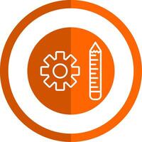 Tools Glyph Orange Circle Icon vector