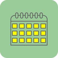 calendario lleno amarillo icono vector