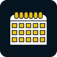 glifo de calendario icono de dos colores vector