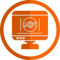 Process Glyph Orange Circle Icon vector