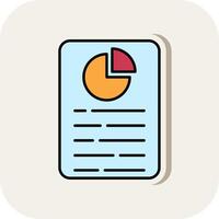 Report Line Filled White Shadow Icon vector