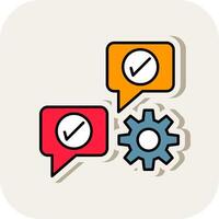 Communicate Line Filled White Shadow Icon vector